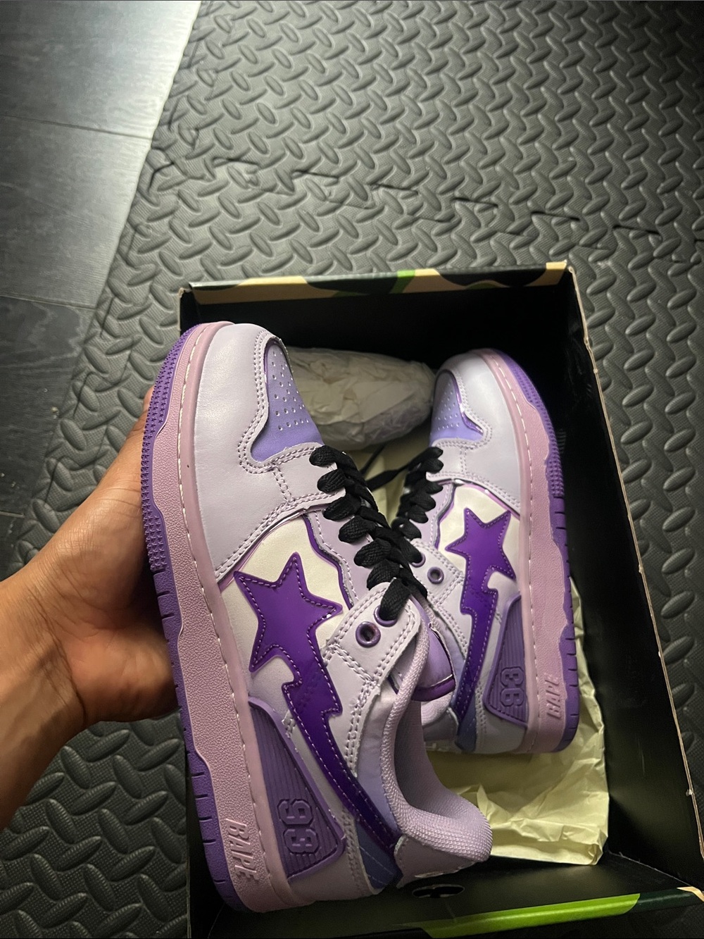 Bape Purple & Lavender Sta Low Top Sneakers